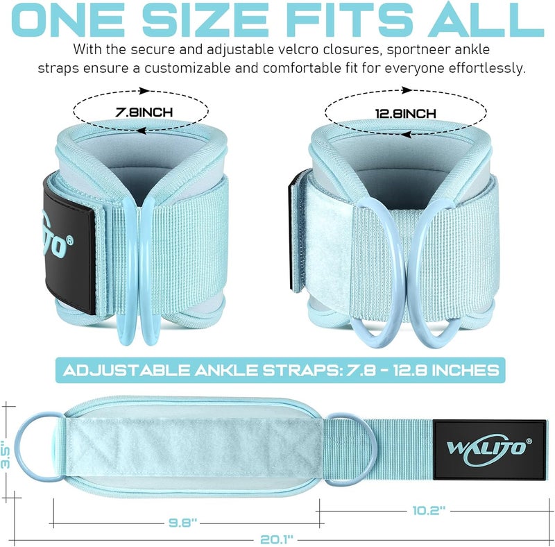WALITO Gym Ankle Straps for Cable Machines Women & Men - Glute Kickback Ankle Cuff, Adjustable Cable Machine Accessories for Leg Extensions, Hip Abductors & Lower Body Workouts - Image 3